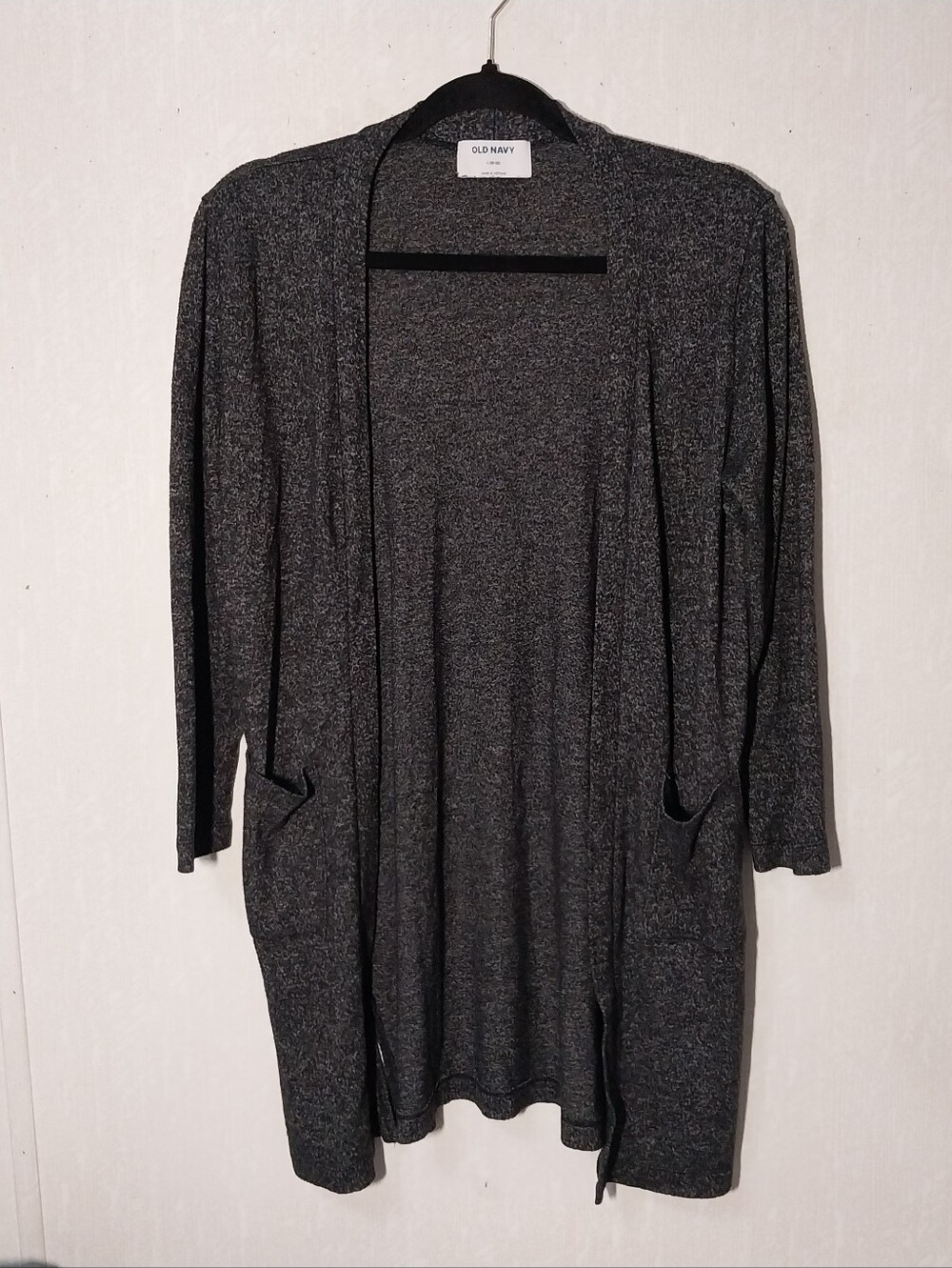 Old Navy 3/4 Length Edge-to-Edge Women's Cardigan Charcoal Gray Size L
